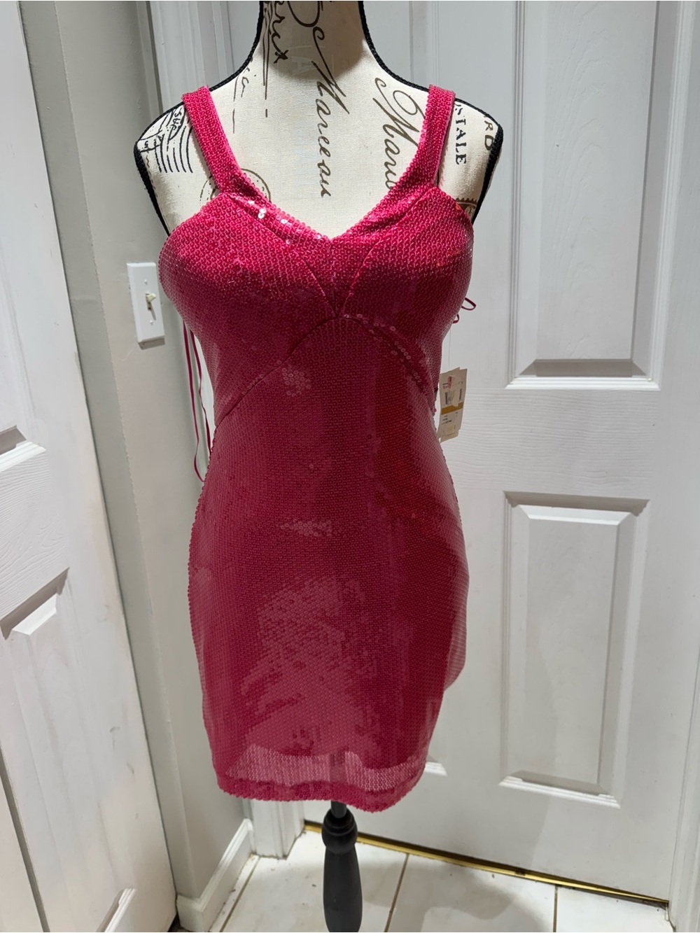 Morgan & Co. Hot Pink Sequin Bodycon Mini Dress